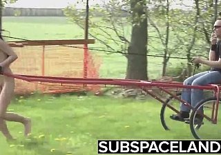 Teen làm nhục gắn với một giỏ và tát với một chiếc khăn ướt trong trình