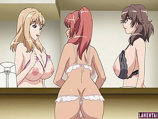 Three huge titted hentai babes